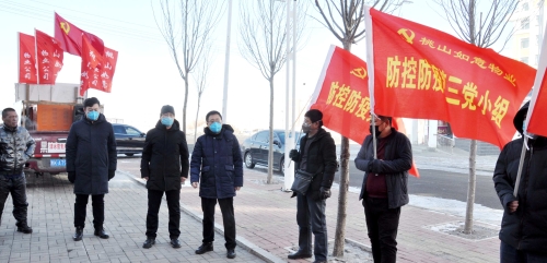 七台河公司桃山如意物业公司疫情防控工作党小组深入社区进行宣传。（宋晓析摄）