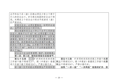 煤矿安全规程2025版新旧对照表_20