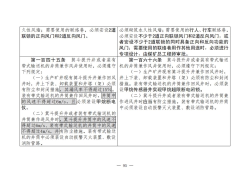 煤矿安全规程2025版新旧对照表_95