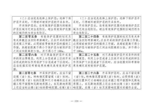 煤矿安全规程2025版新旧对照表_134