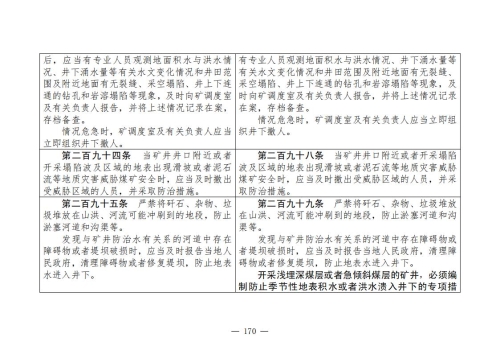 煤矿安全规程2025版新旧对照表_170